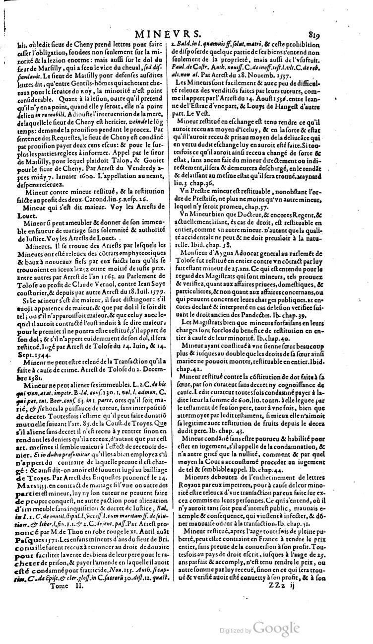 1629 - Veuve Nicolas Buon - Trésor du droit français (21754 T. 2) - BM Lyon