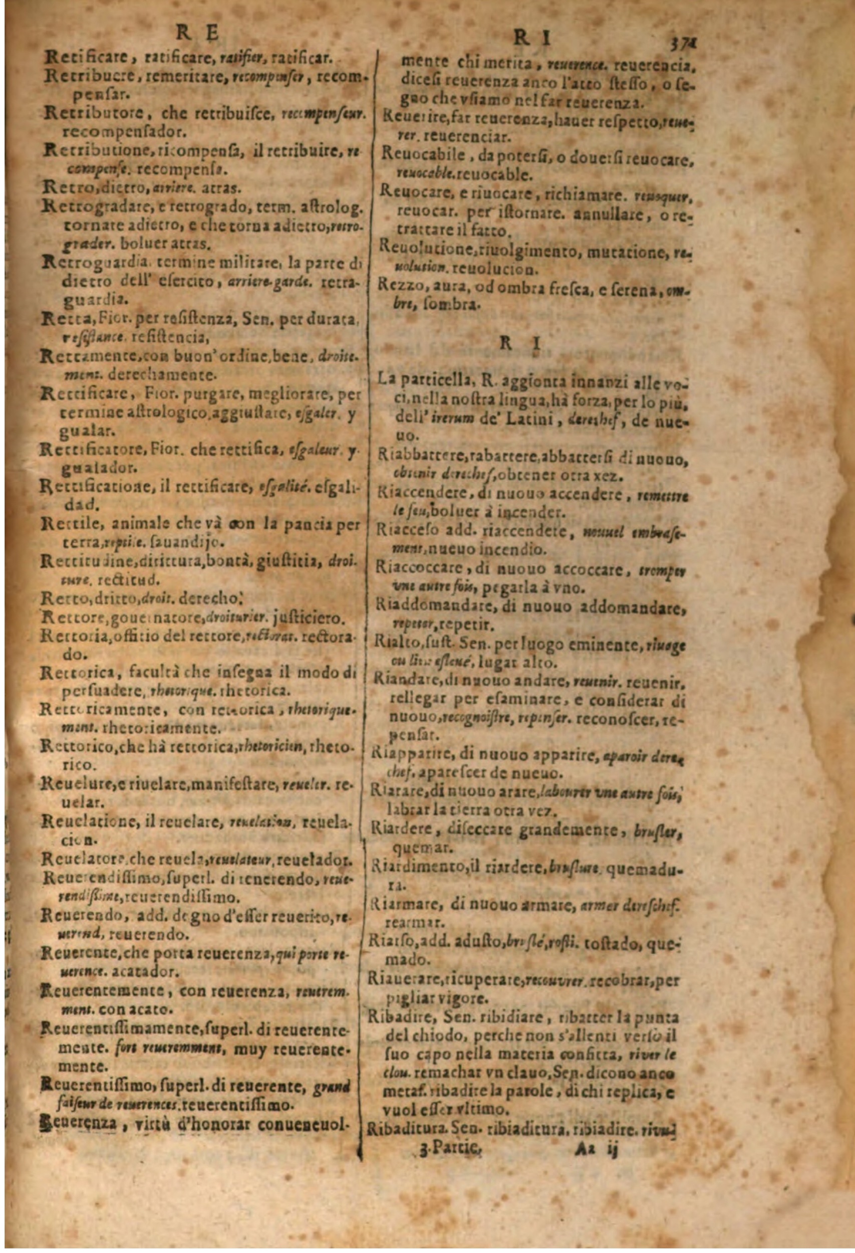 1609 - Philippe Albert et Alexandre Pernet - Trésor des trois langues, francoise, italienne et espagnole (Troisième partie) - BSB Munich 1609 - Philippe Albert et Alexandre Pernet - Trésor des trois langues, francoise, italienne et espagnole (Troisième partie) - BSB Munich