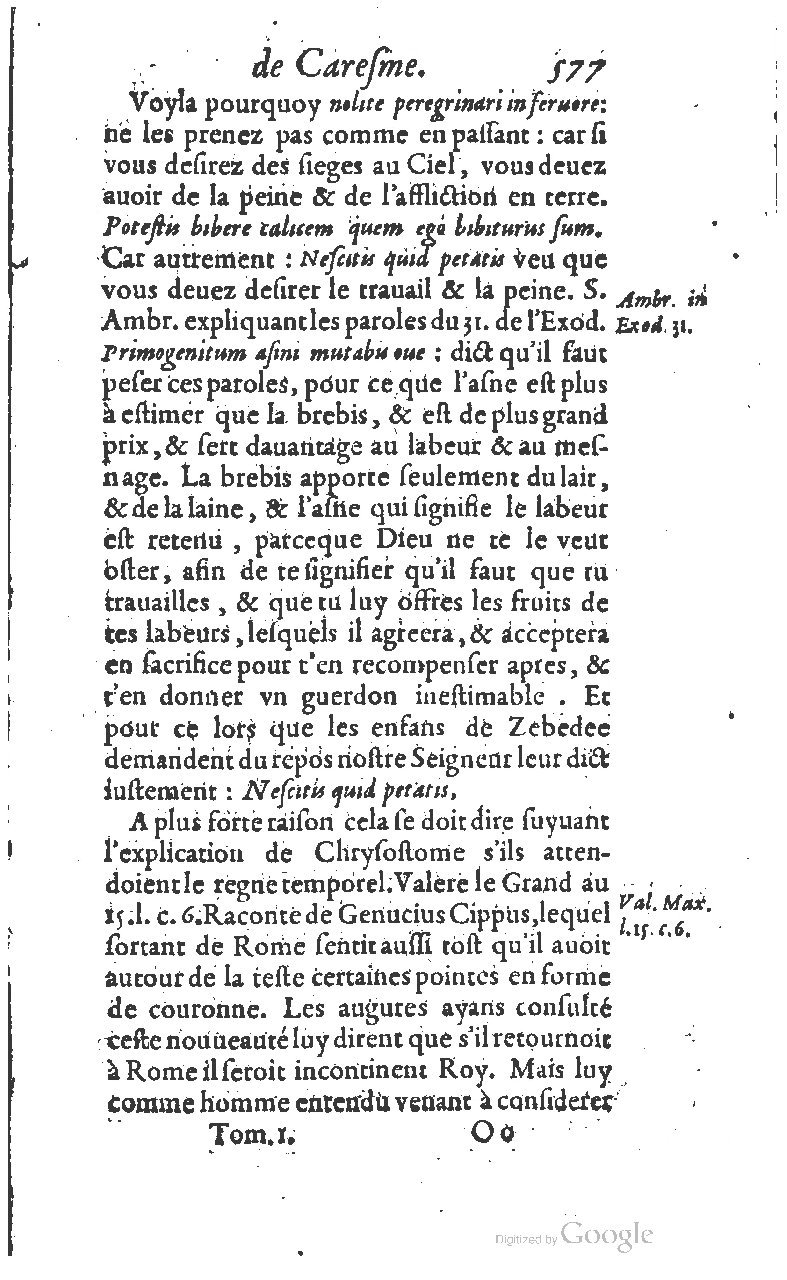 1607 - Nicolas Du Fossé - Trésor quadragésimal - T 01 - BM Lyon