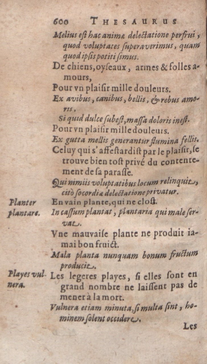 1612 - Dominicus Custos - Trésor des proverbes français  - Bibliopol-Olomuc