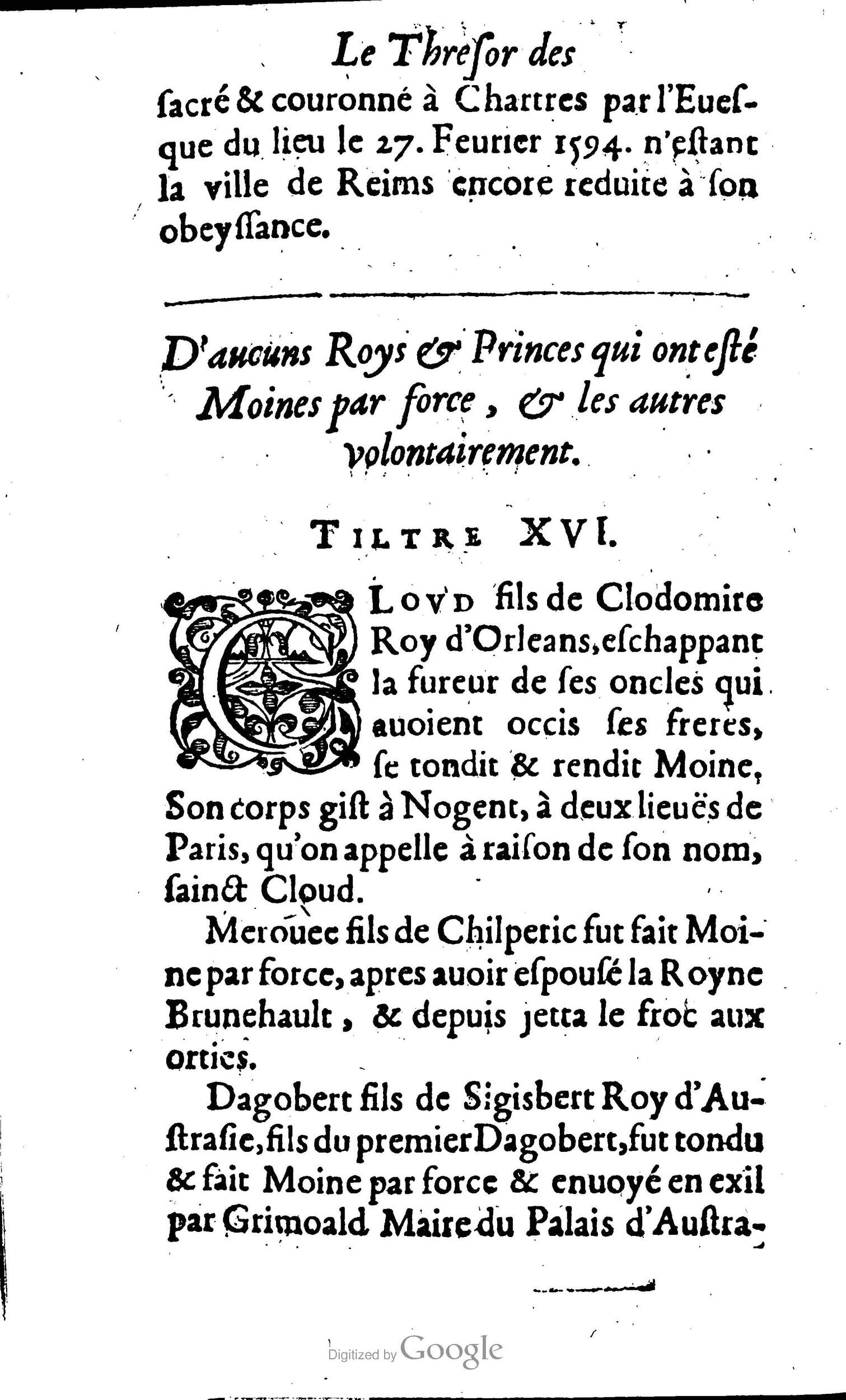 1638 - Jean Corrozet - Trésor des histoires de France - BM Lyon