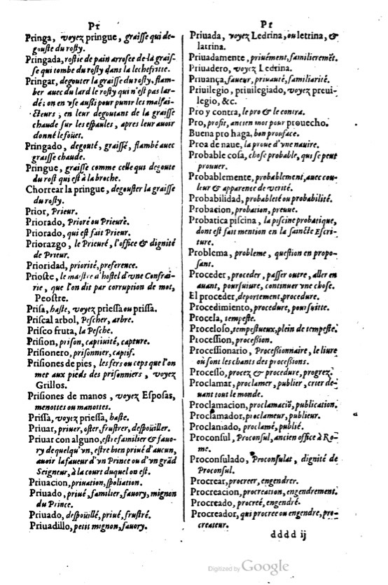 1621 - Adrian Tiffaine - Trésor des deux langues espagnole et française - BM Lyon