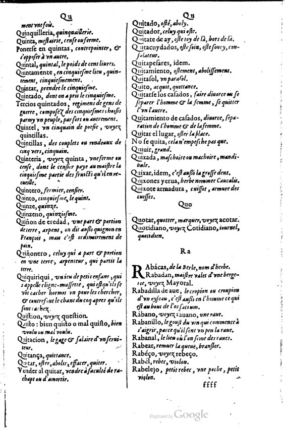 1621 - Adrian Tiffaine - Trésor des deux langues espagnole et française - BM Lyon