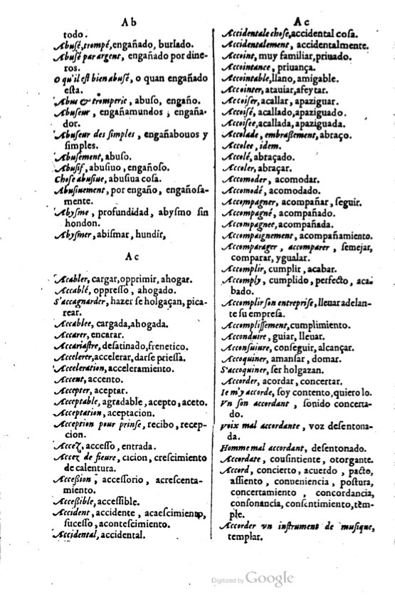 1621 - Adrian Tiffaine - Trésor des deux langues espagnole et française - BM Lyon