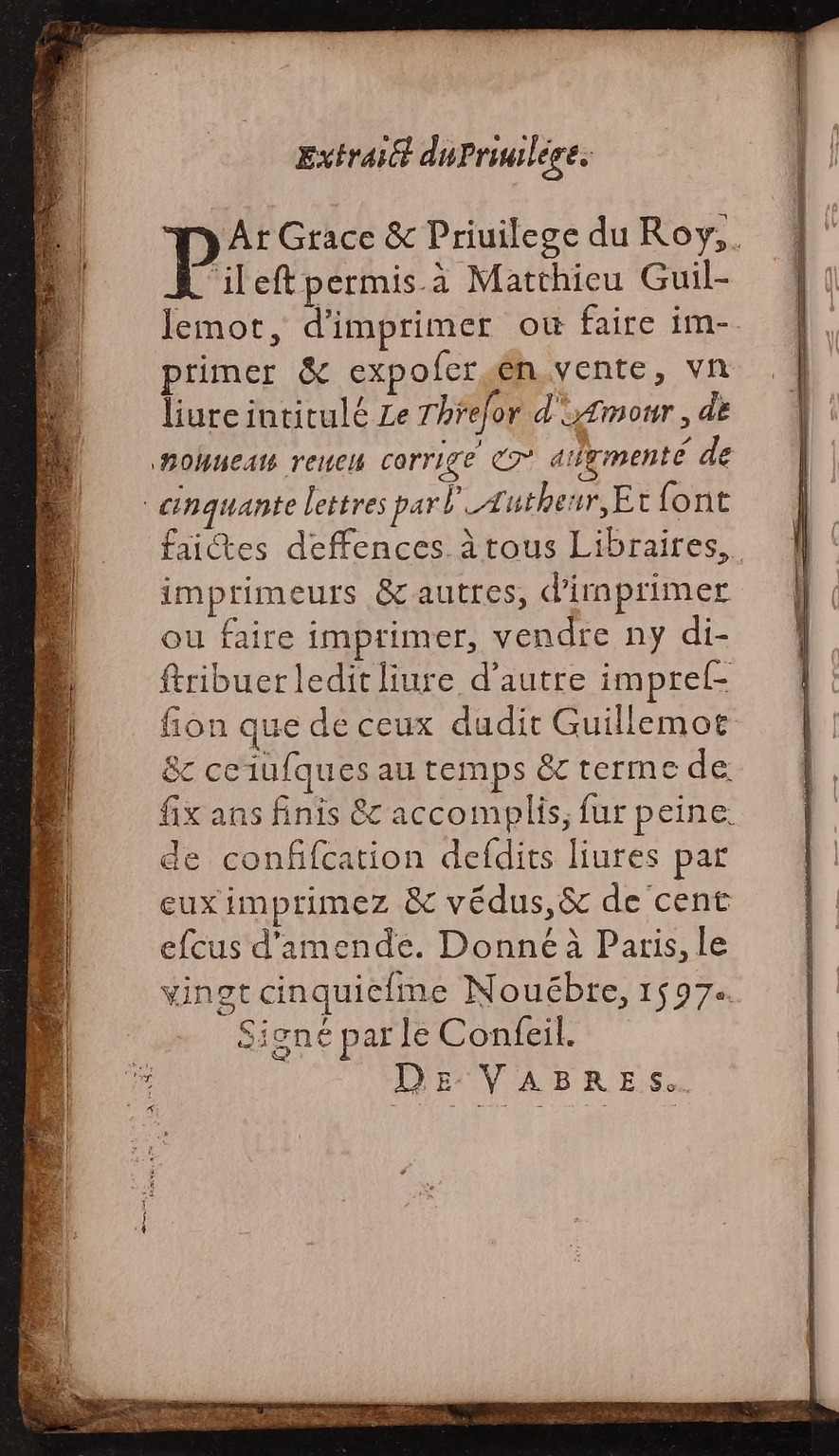 1597 - Matthieu Guillemot - Trésor d’amour - BnF Arsenal