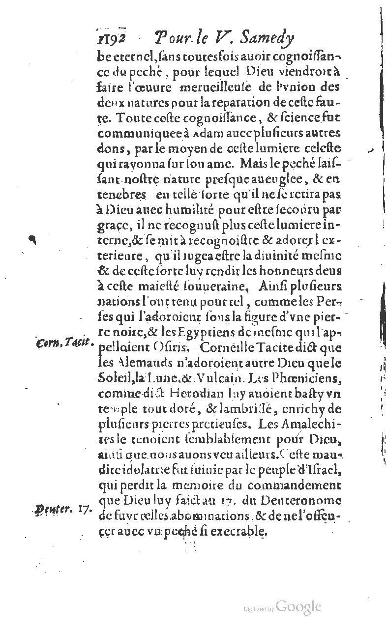 1607 - Nicolas Du Fossé - Trésor quadragésimal - T 01 - BM Lyon