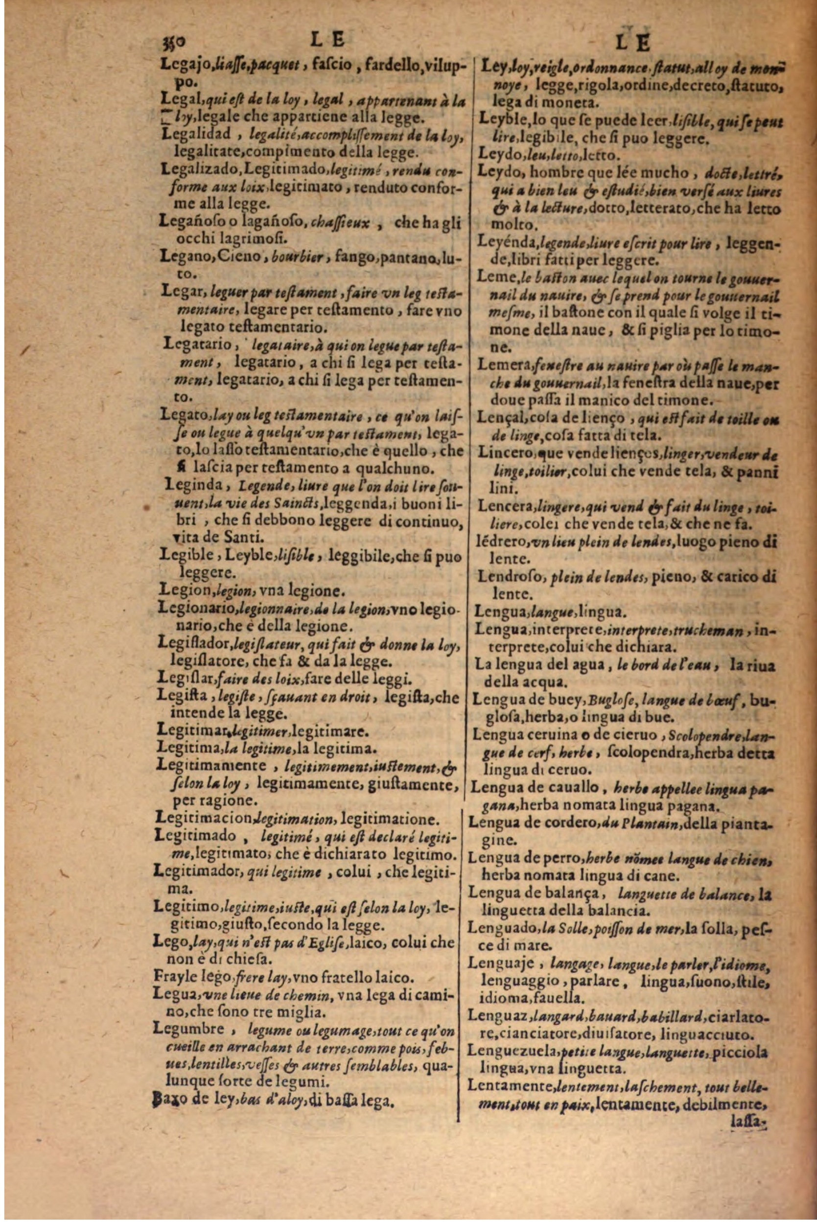 1606 - Samuel Crespin - Thresor des trois langues, francoise, italiene et espagnolle - BSB Munich