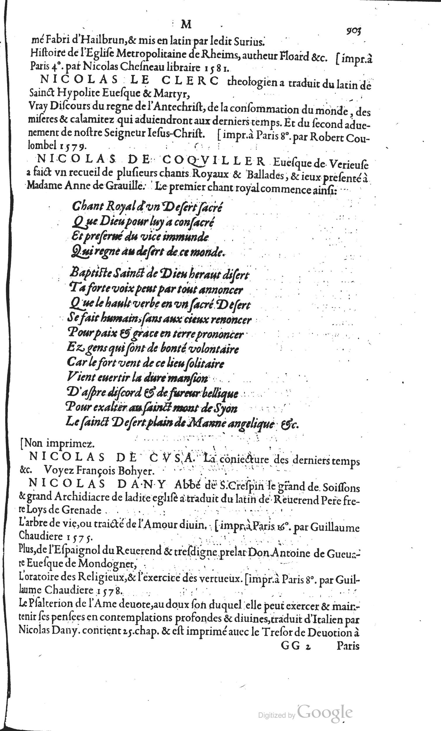 1585 - Barthélemy Honorat - Bibliothèques françaises - BSB Munich