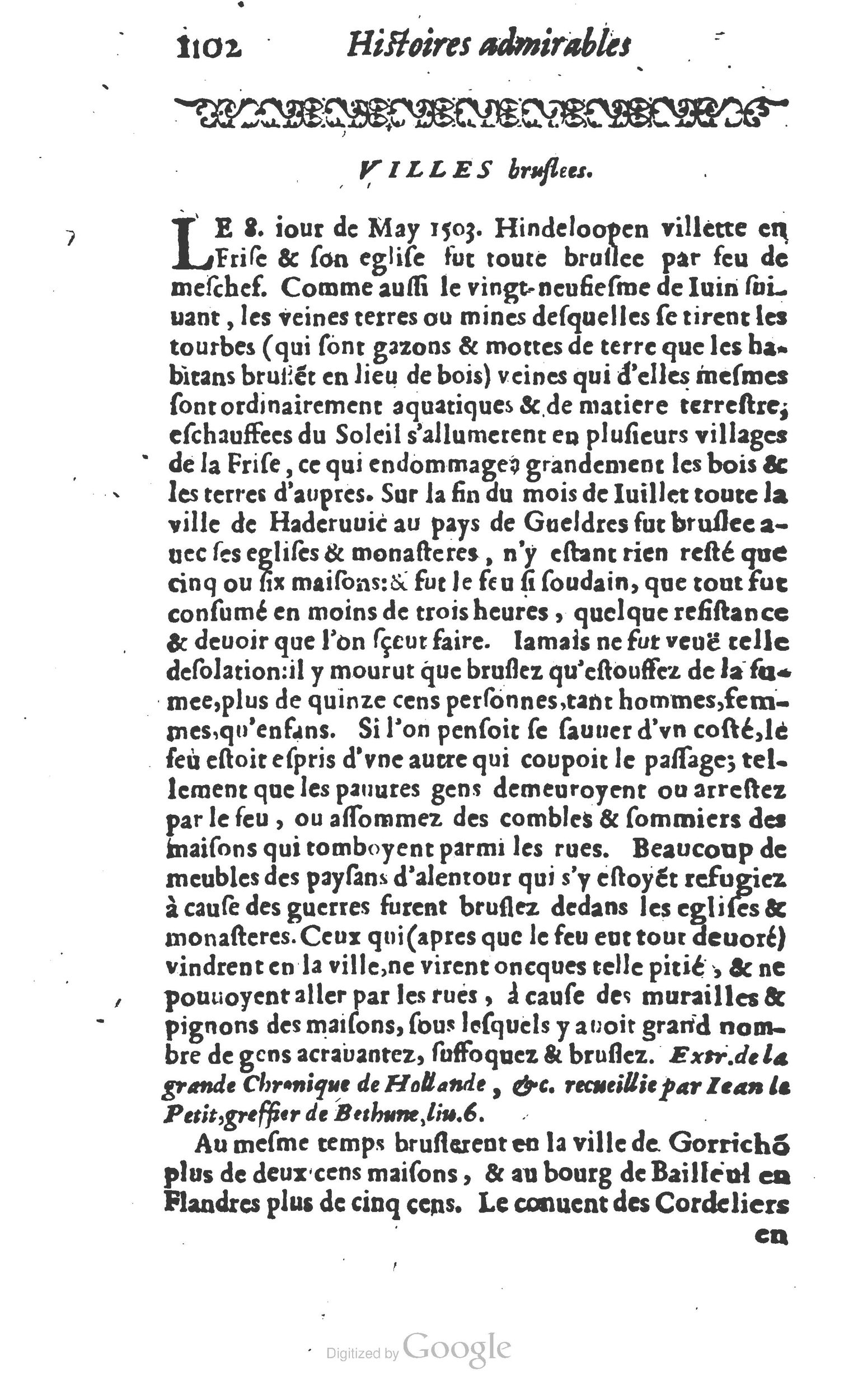 1610 - Paul Marceau - Trésor d’histoires admirables et mémorables - Princeton