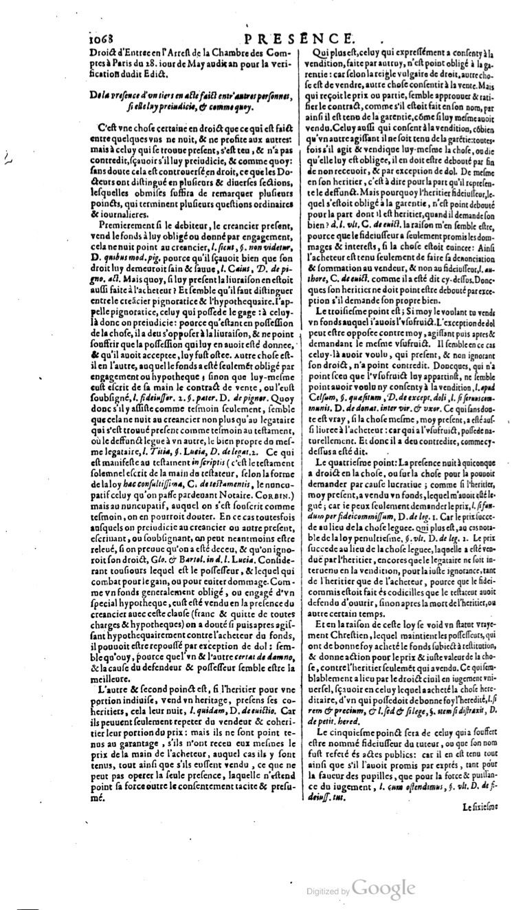 1629 - Veuve Nicolas Buon - Trésor du droit français (29620 T. 2) - BM Lyon