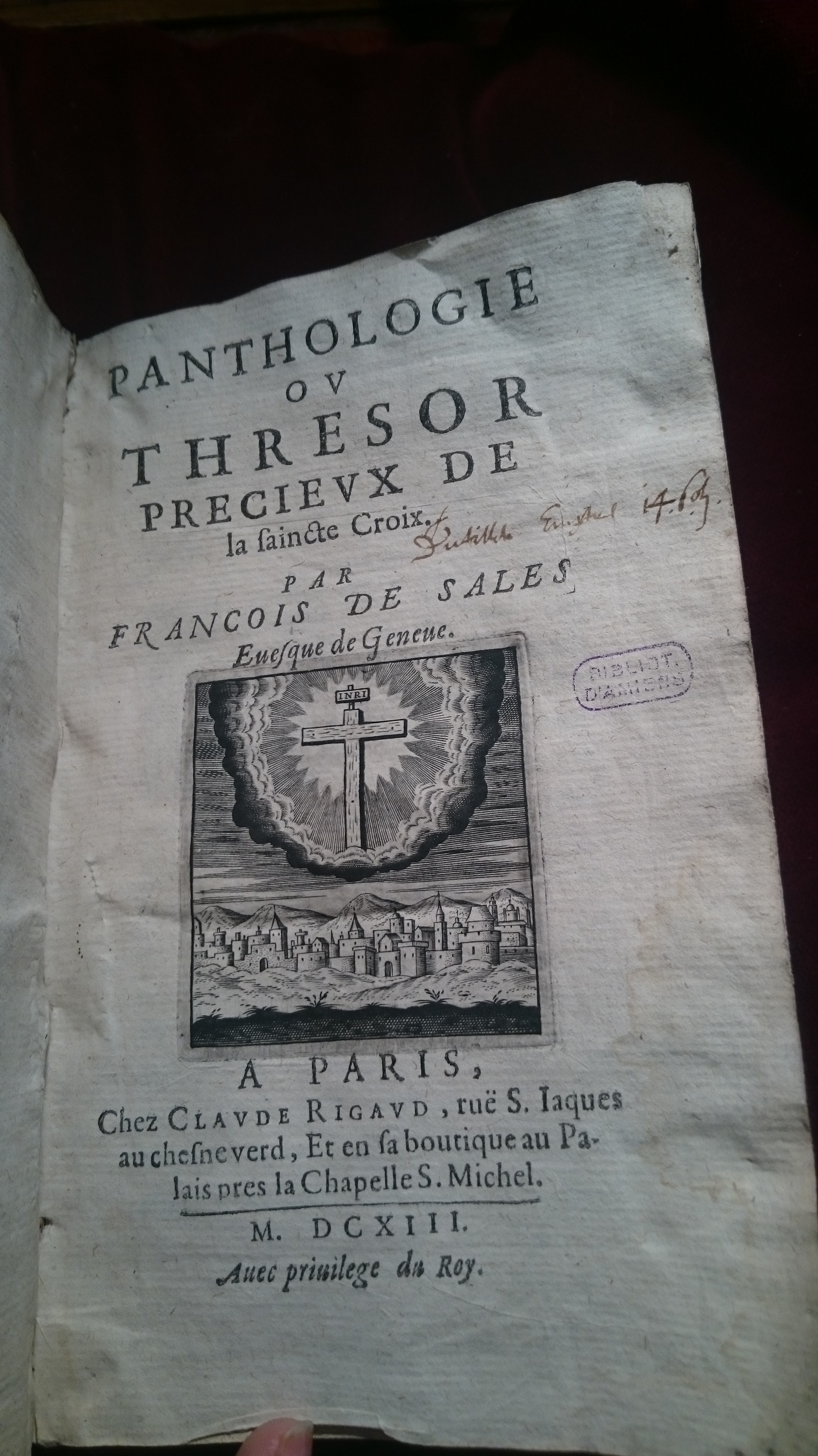 1613 - Claude Rigaud - Panthologie ou Trésor précieux de la sainte croix - BM Amiens