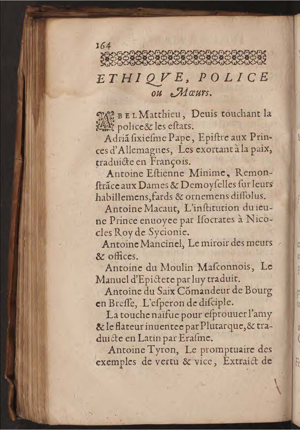 1602 - François Jacquin - Trésor des bons esprits français - BnF Arsenal