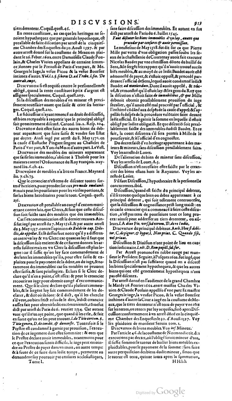 1629 - Veuve Nicolas Buon - Trésor du droit français (21754 T. 1) - BM Lyon