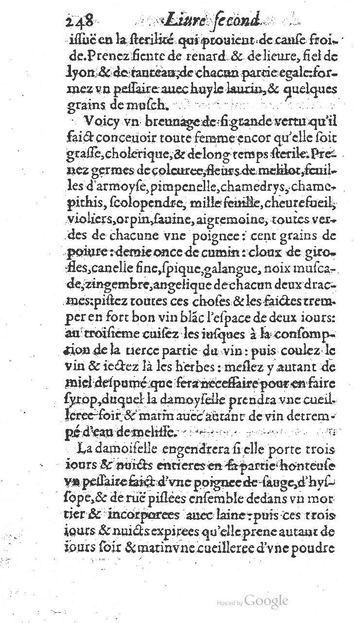 1585 - Jacques du Puis - Trésor des remèdes secrets pour les maladies des femmes - BnF
