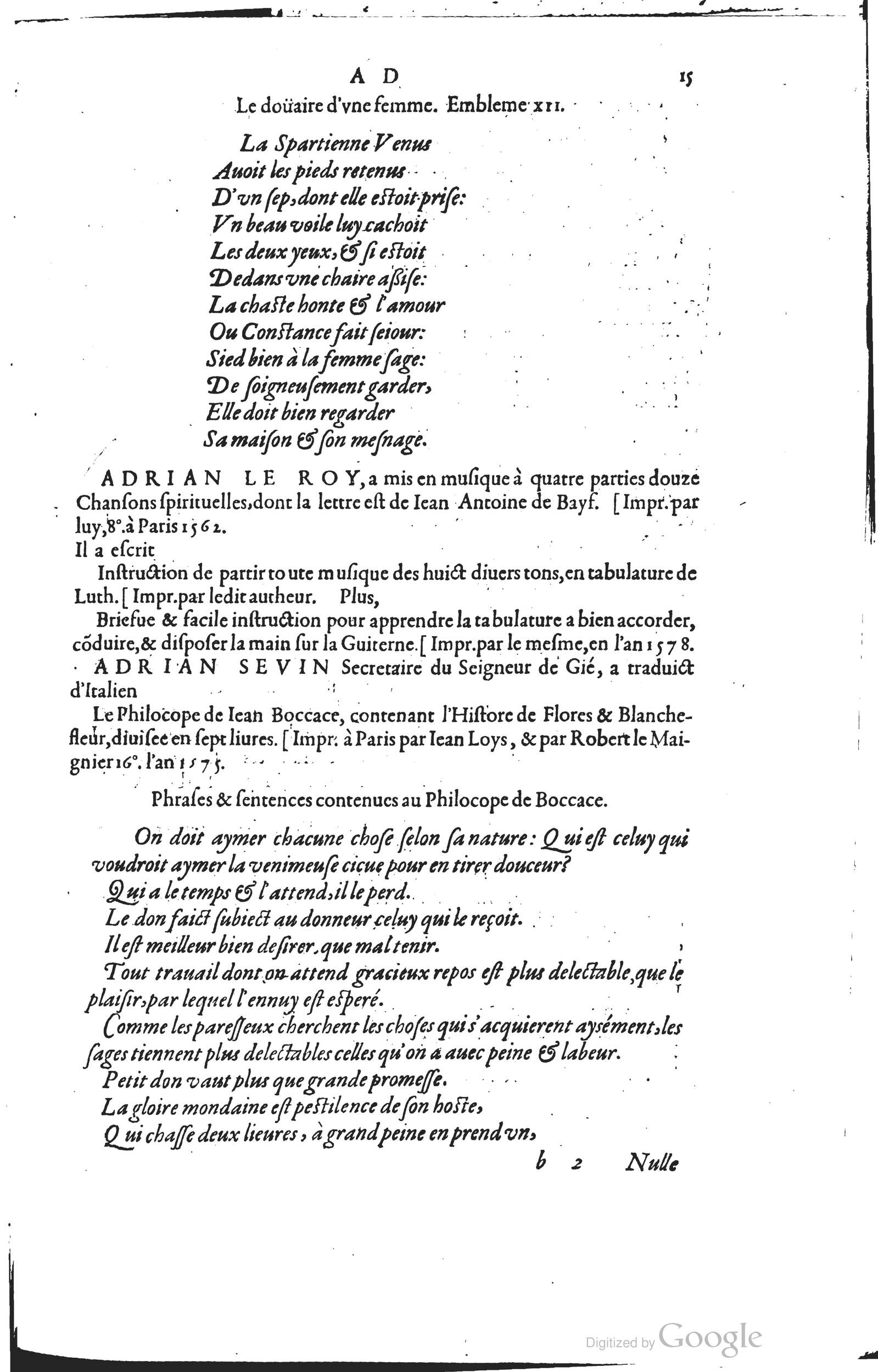 1585 - Barthélemy Honorat - Bibliothèques françaises - BSB Munich
