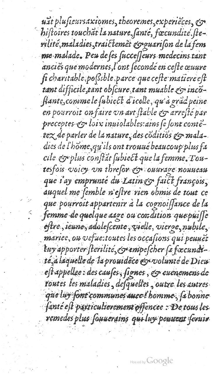 1585 - Jacques du Puis - Trésor des remèdes secrets pour les maladies des femmes - BnF