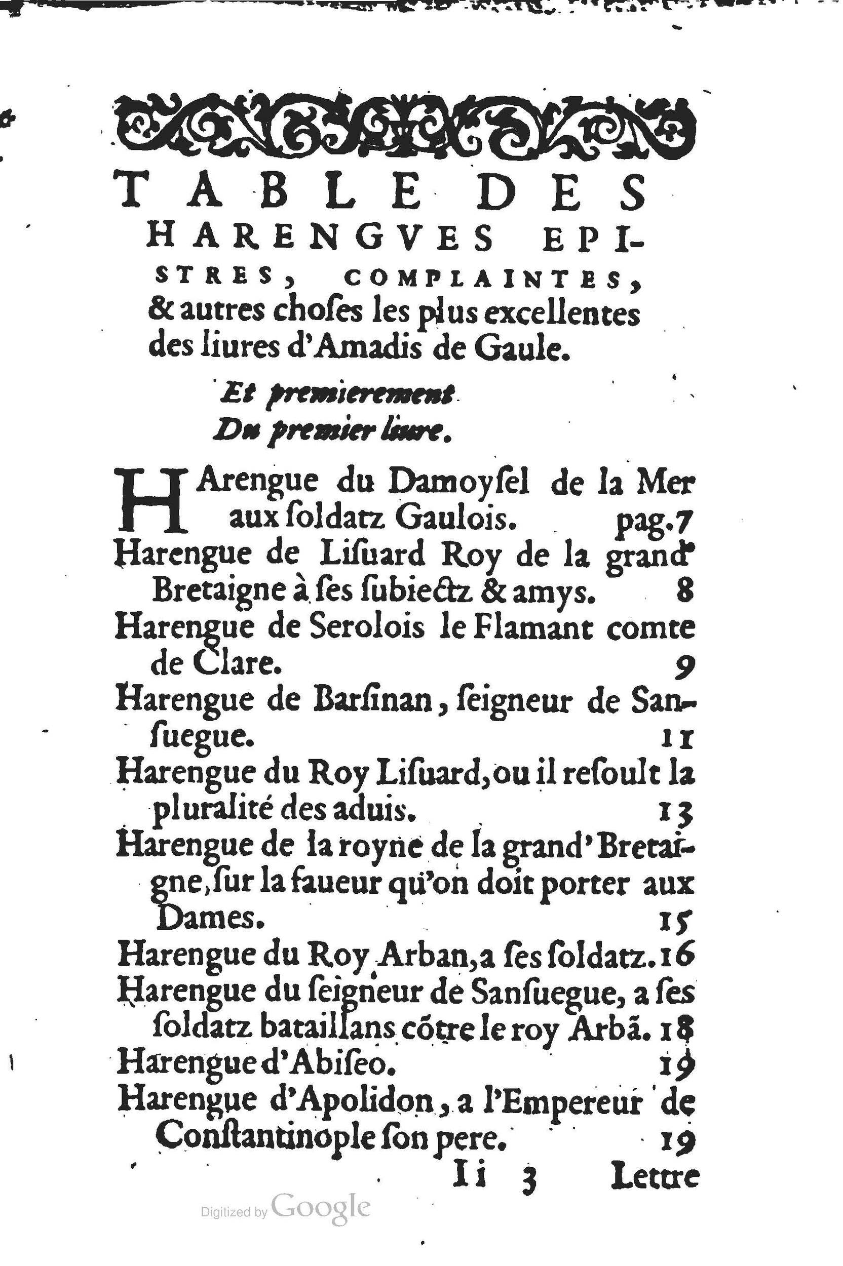 1560 - Jean d’Ogerolles et Gabriel Cotier Lyon - Trésor des Amadis - BSB Munich