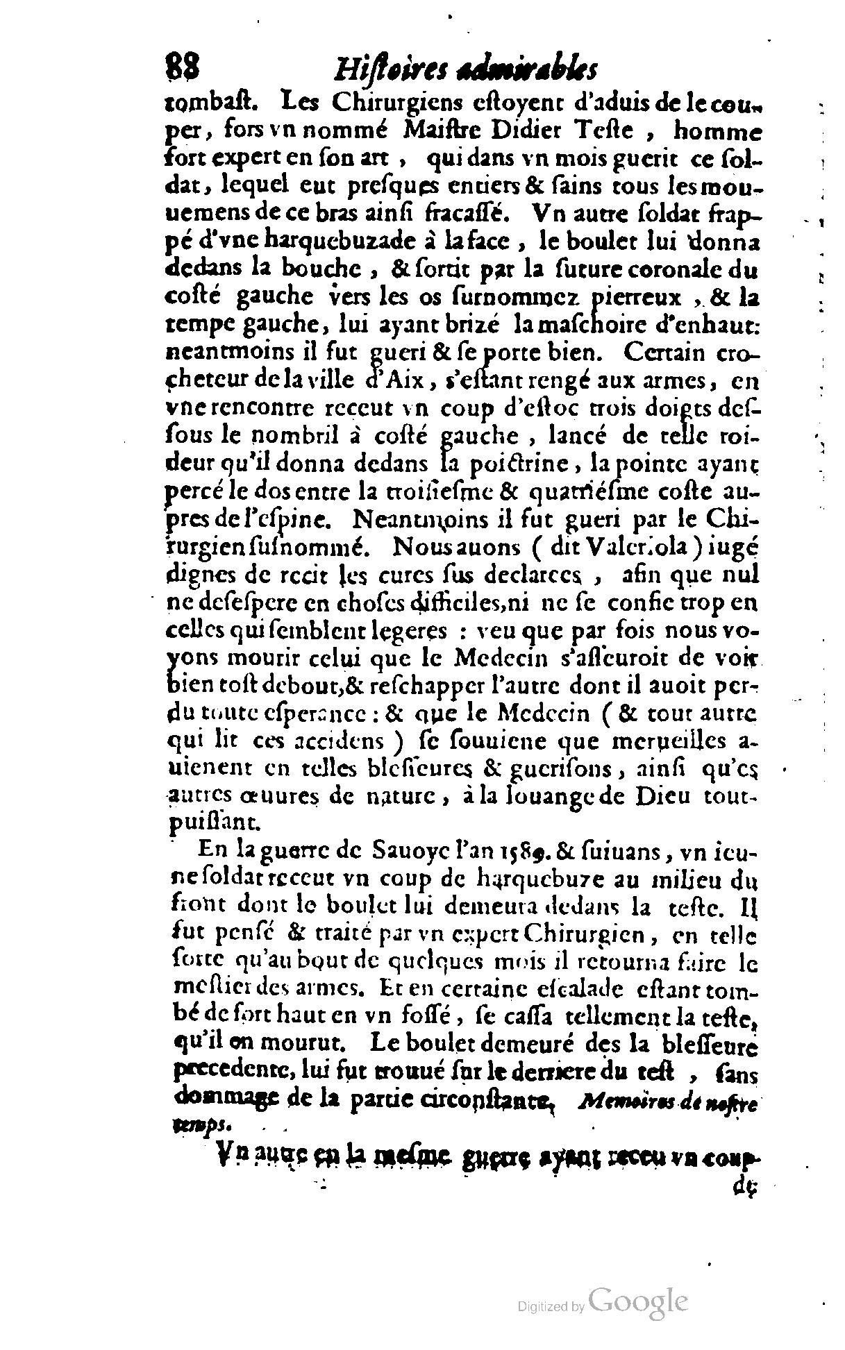 1620 - Samuel Crespin - Trésor d’histoires admirables et mémorables - BCU Lausanne