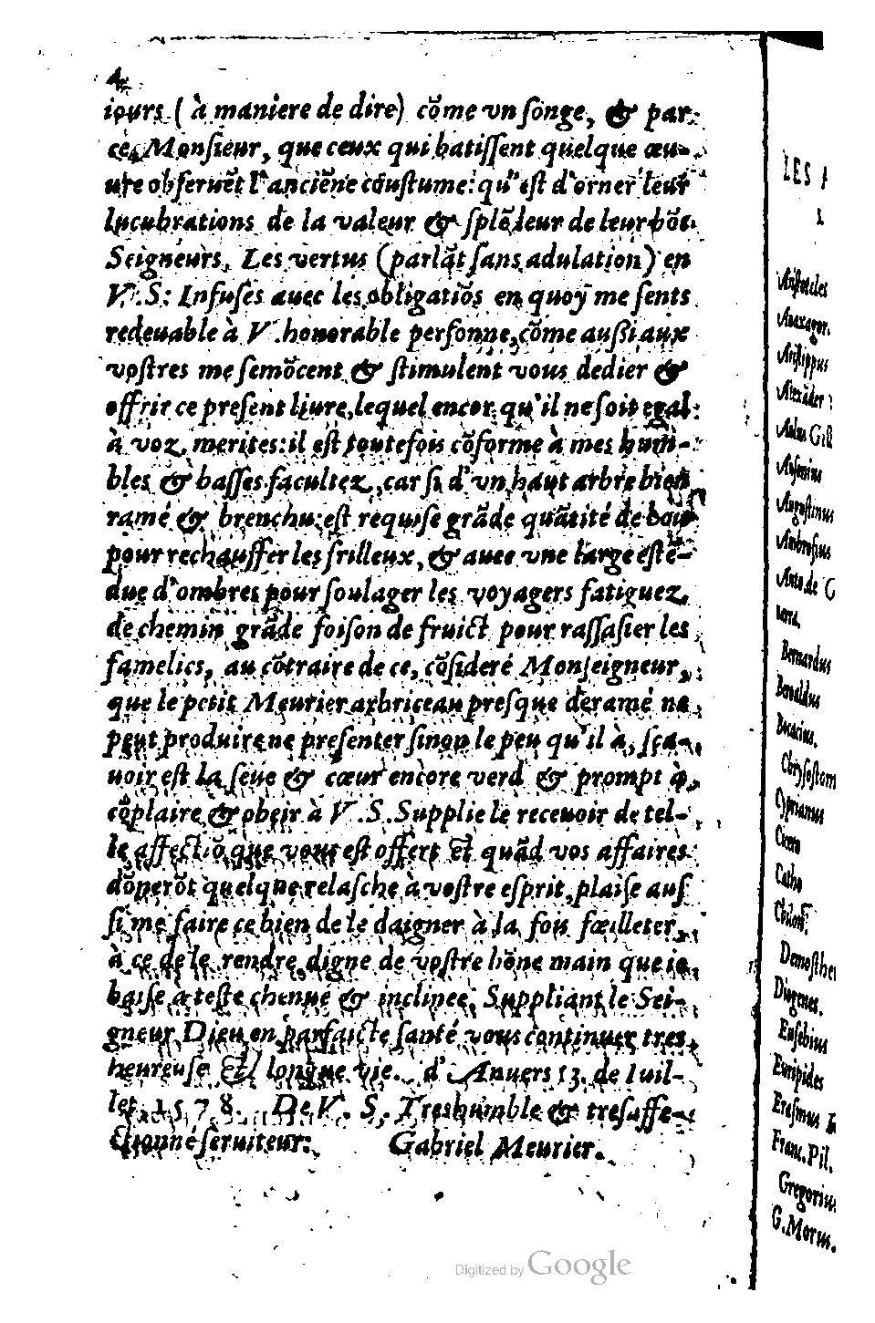 1582 - Nicolas Bonfons - Trésor des sentences dorées - BM Lyon