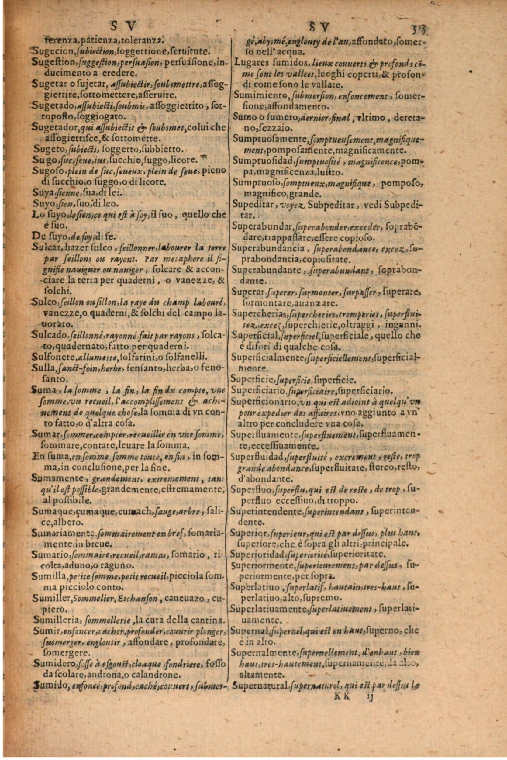1606 - Samuel Crespin - Thresor des trois langues, francoise, italiene et espagnolle - BSB Munich