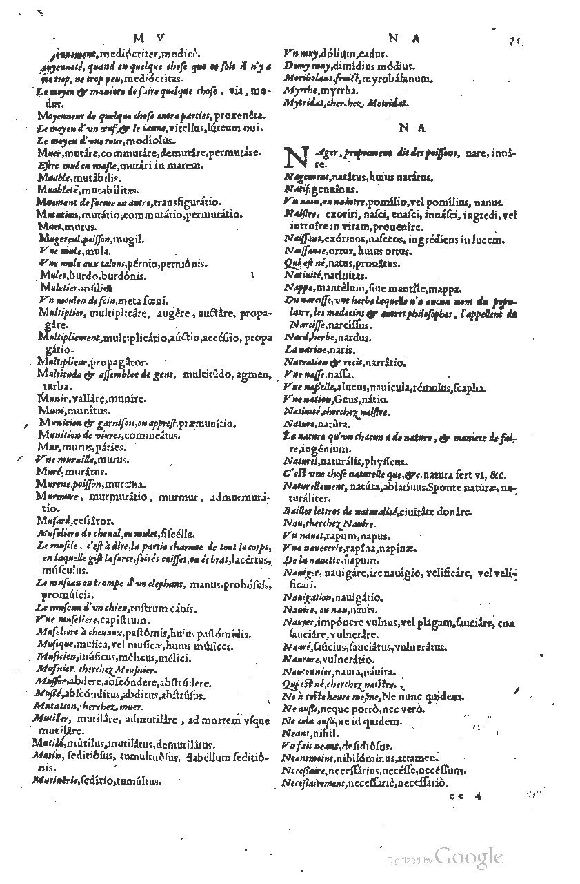 1585 - Simphorianum Beraud et Stephanum Michaëlem - Trésor des mots et traits français - Barcelone