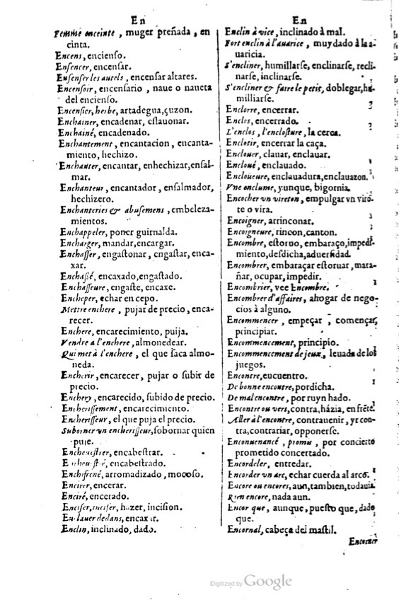 1621 - Adrian Tiffaine - Trésor des deux langues espagnole et française - BM Lyon
