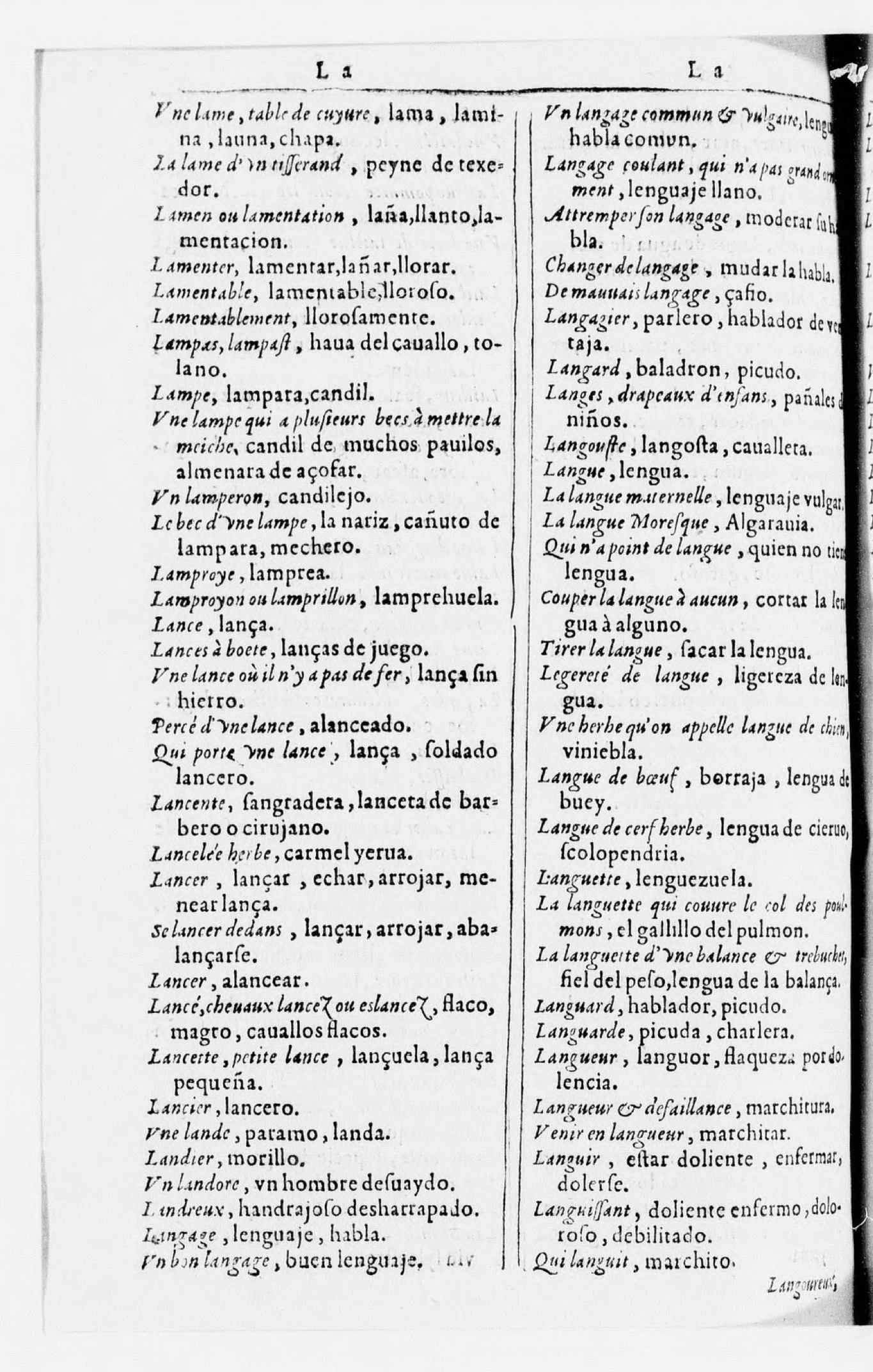 1616 - Veuve Marc Orry - Trésor des deux langues espagnole et française (Seconde partie) - BnF 1616 - Veuve Marc Orry - Trésor des deux langues espagnole et française (Seconde partie) - BnF