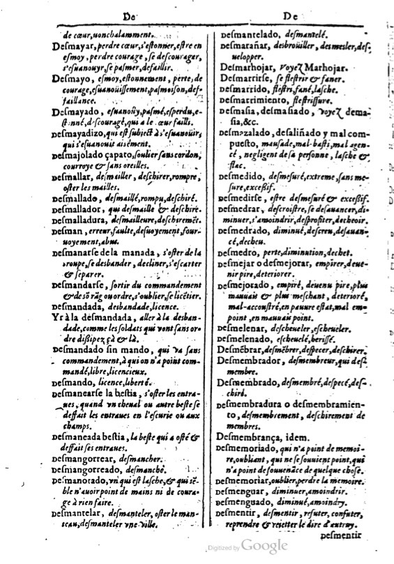 1616 - Veuve Marc Orry - Trésor des deux langues espagnole et française (Première et Seconde parties) - BM Lyon