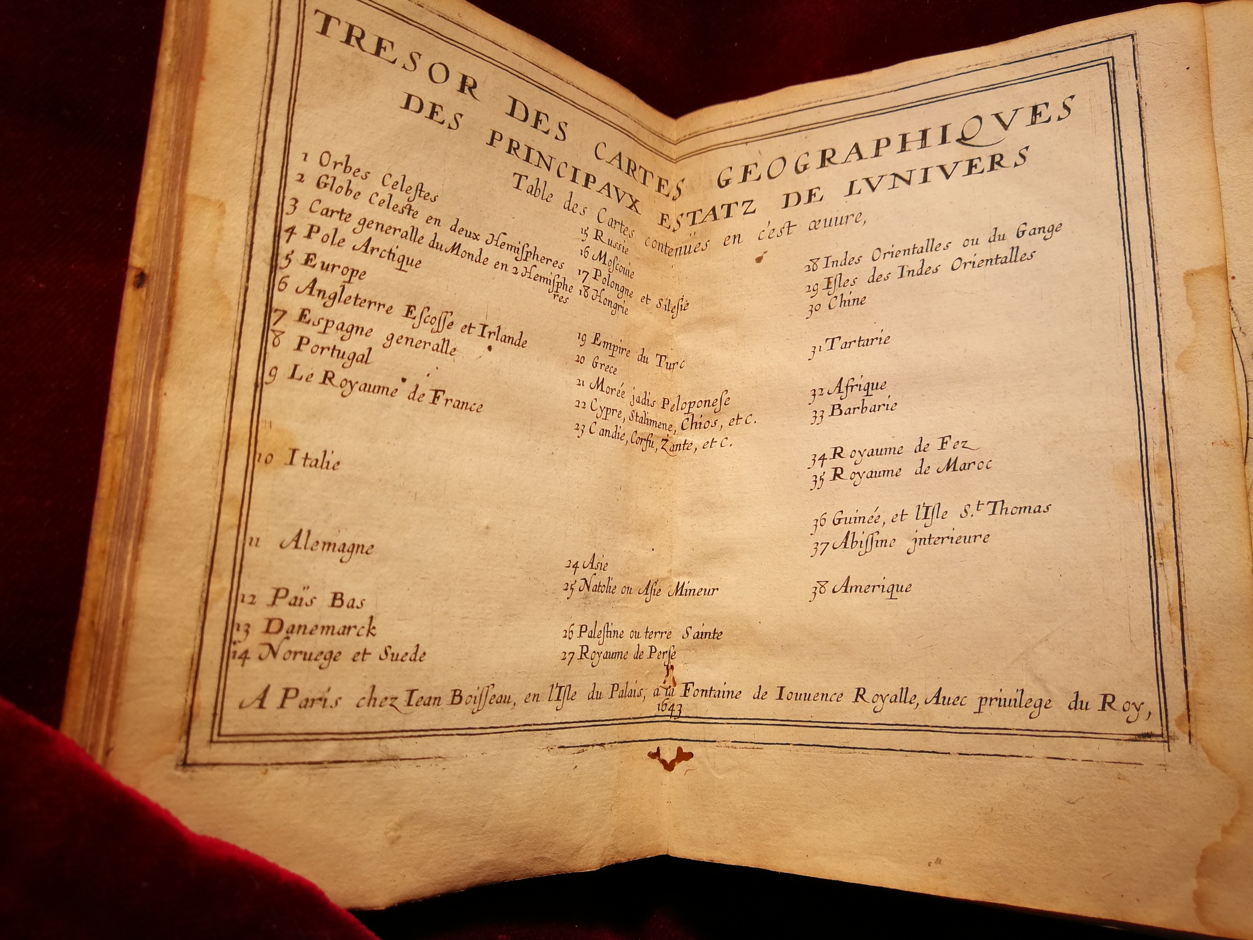1643 - Jean Boisseau - Trésor des cartes géographiques - BM Amiens 1643 - Jean Boisseau - Trésor des cartes géographiques - BM Amiens