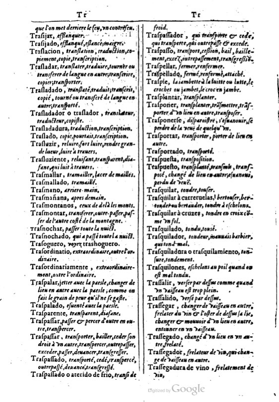 1616 - Veuve Marc Orry - Trésor des deux langues espagnole et française (Première et Seconde parties) - BM Lyon
