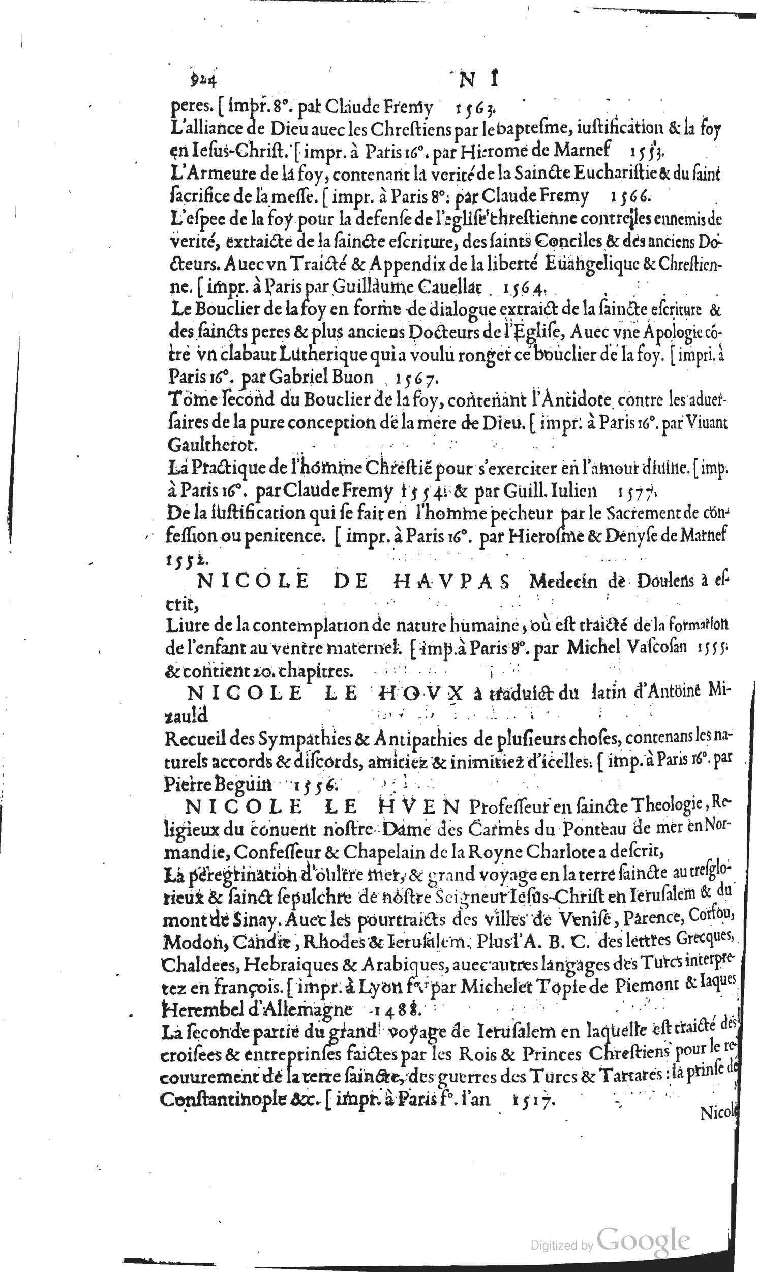 1585 - Barthélemy Honorat - Bibliothèques françaises - BSB Munich