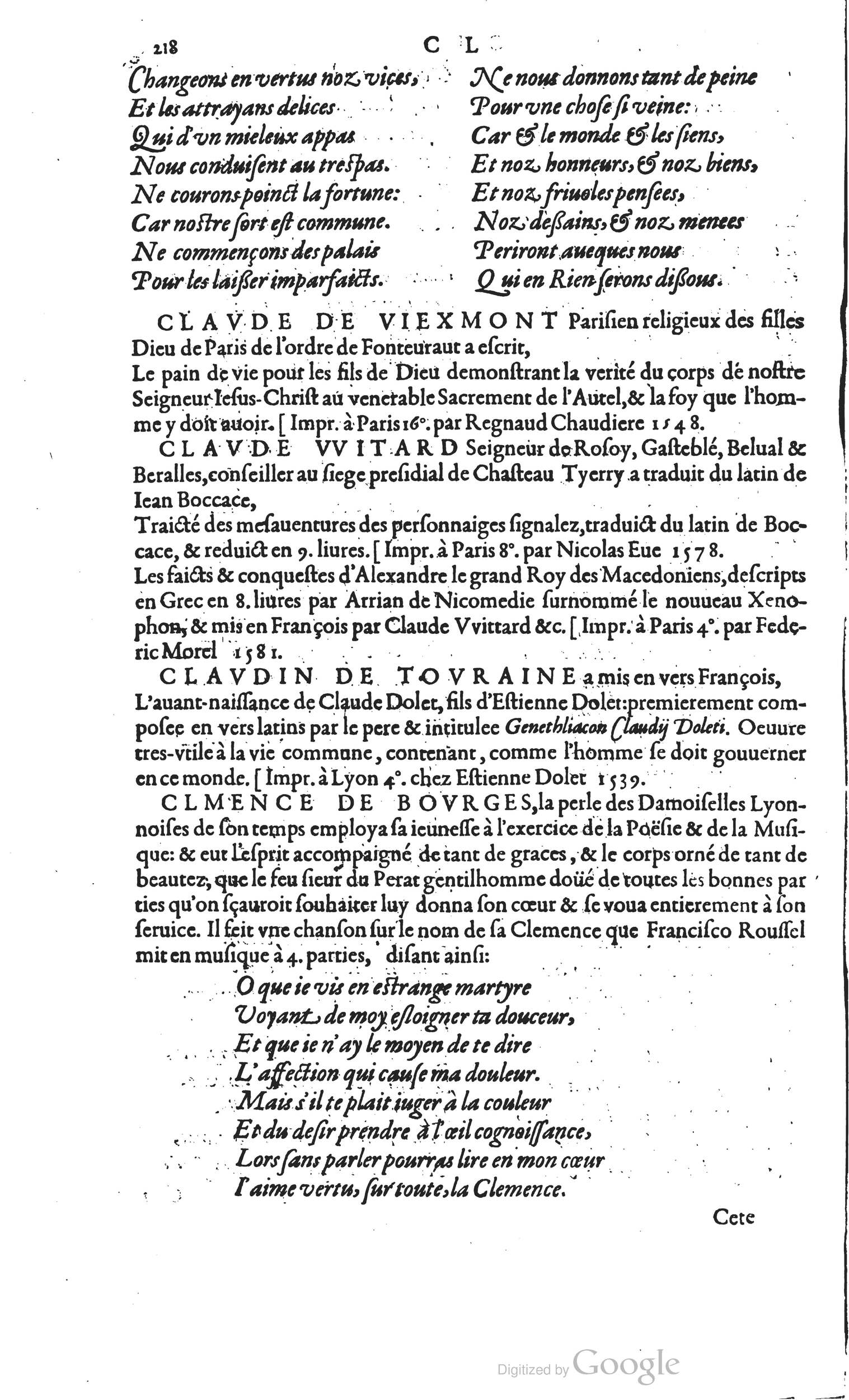 1585 - Barthélemy Honorat - Bibliothèques françaises - BSB Munich