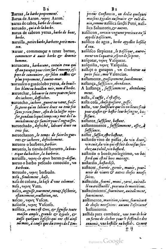 1621 - Adrian Tiffaine - Trésor des deux langues espagnole et française - BM Lyon