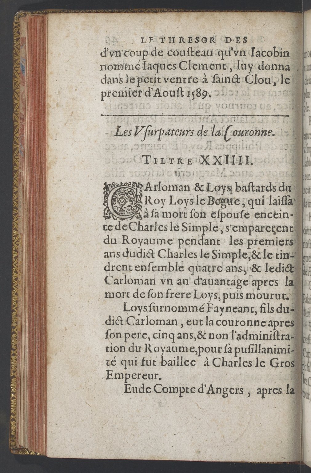 1603 - Galiot Corrozet - Trésor des histoires de France - BnF Tolbiac