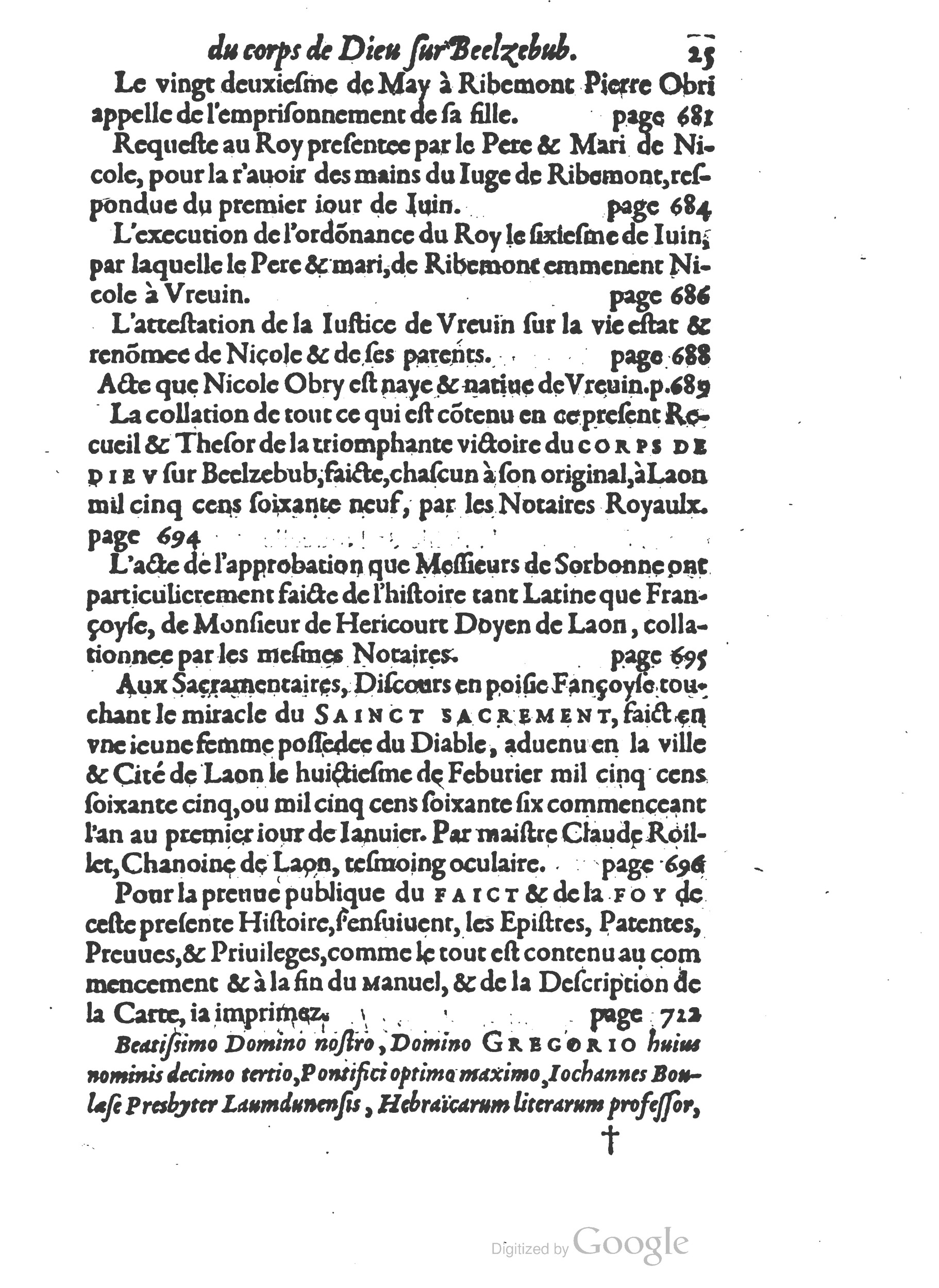 1578 - Nicolas Chesneau - Trésor et entière histoire de la triomphante victoire du corps de Dieu sur l’esprit malin - British Library 1578 - Nicolas Chesneau - Trésor et entière histoire de la triomphante victoire du corps de Dieu sur l’esprit malin - British Library