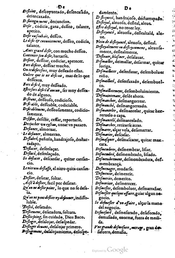 1621 - Adrian Tiffaine - Trésor des deux langues espagnole et française - BM Lyon