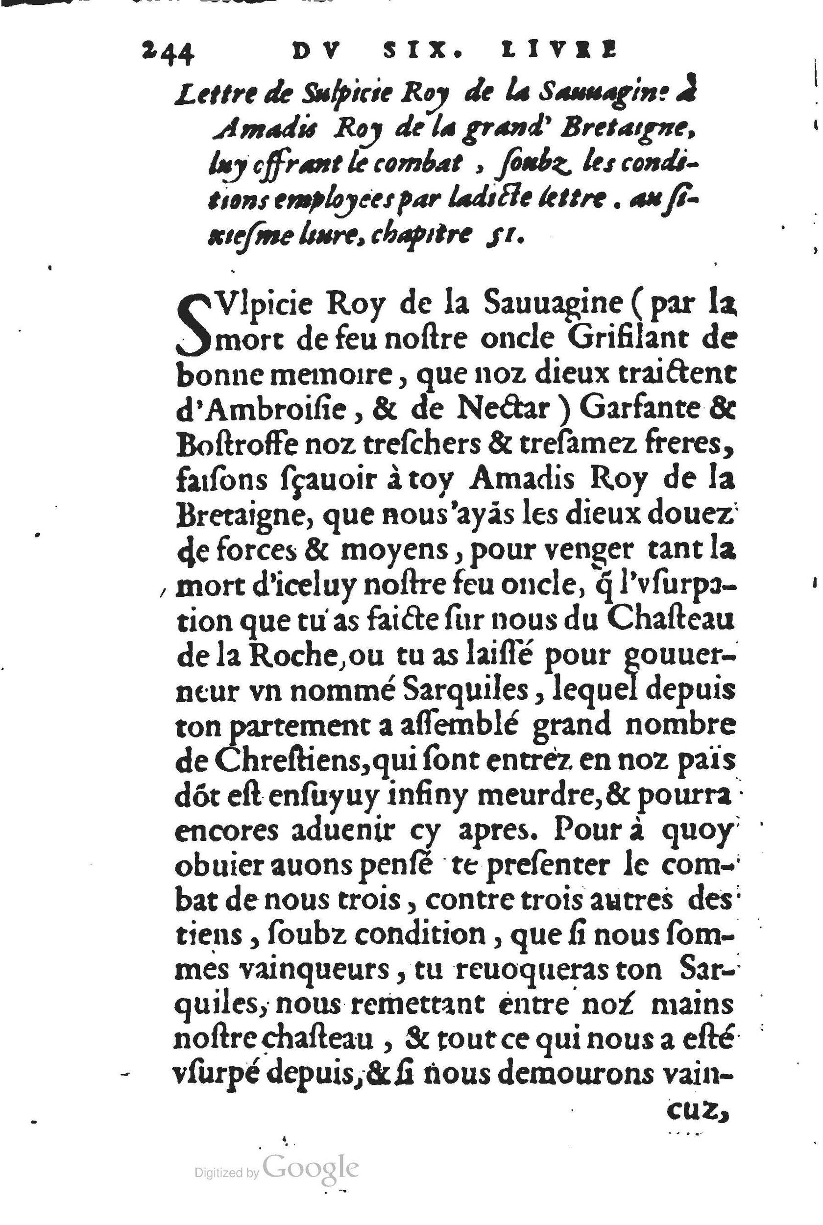 1560 - Jean d’Ogerolles et Gabriel Cotier Lyon - Trésor des Amadis - BSB Munich