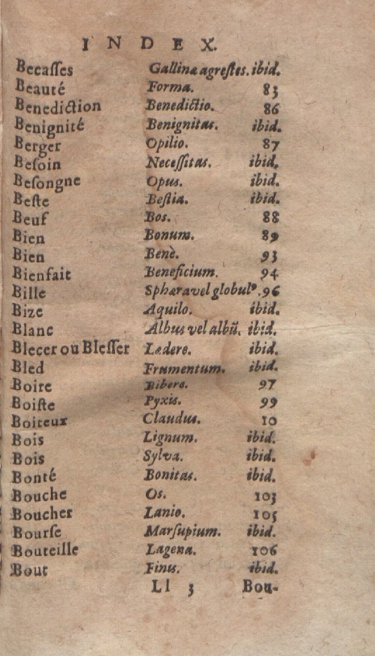 1612 - Dominicus Custos - Trésor des proverbes français  - Bibliopol-Olomuc