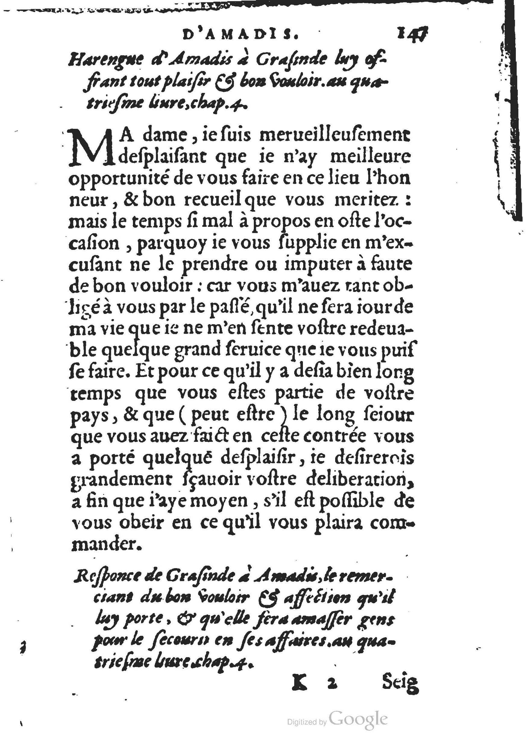 1560 - Jean d’Ogerolles et Gabriel Cotier Lyon - Trésor des Amadis - BSB Munich