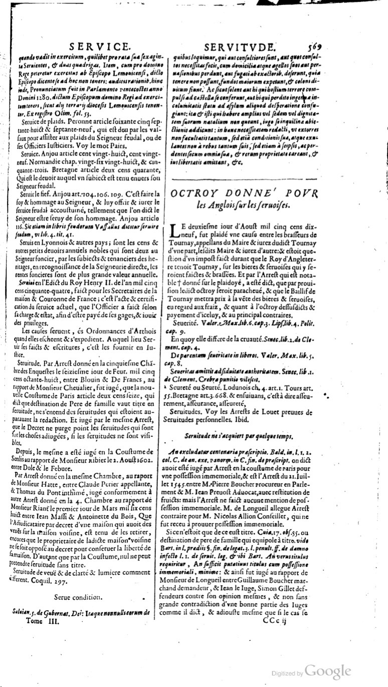 1629 - Veuve Nicolas Buon - Trésor du droit français (21754 T. 3) - BM Lyon
