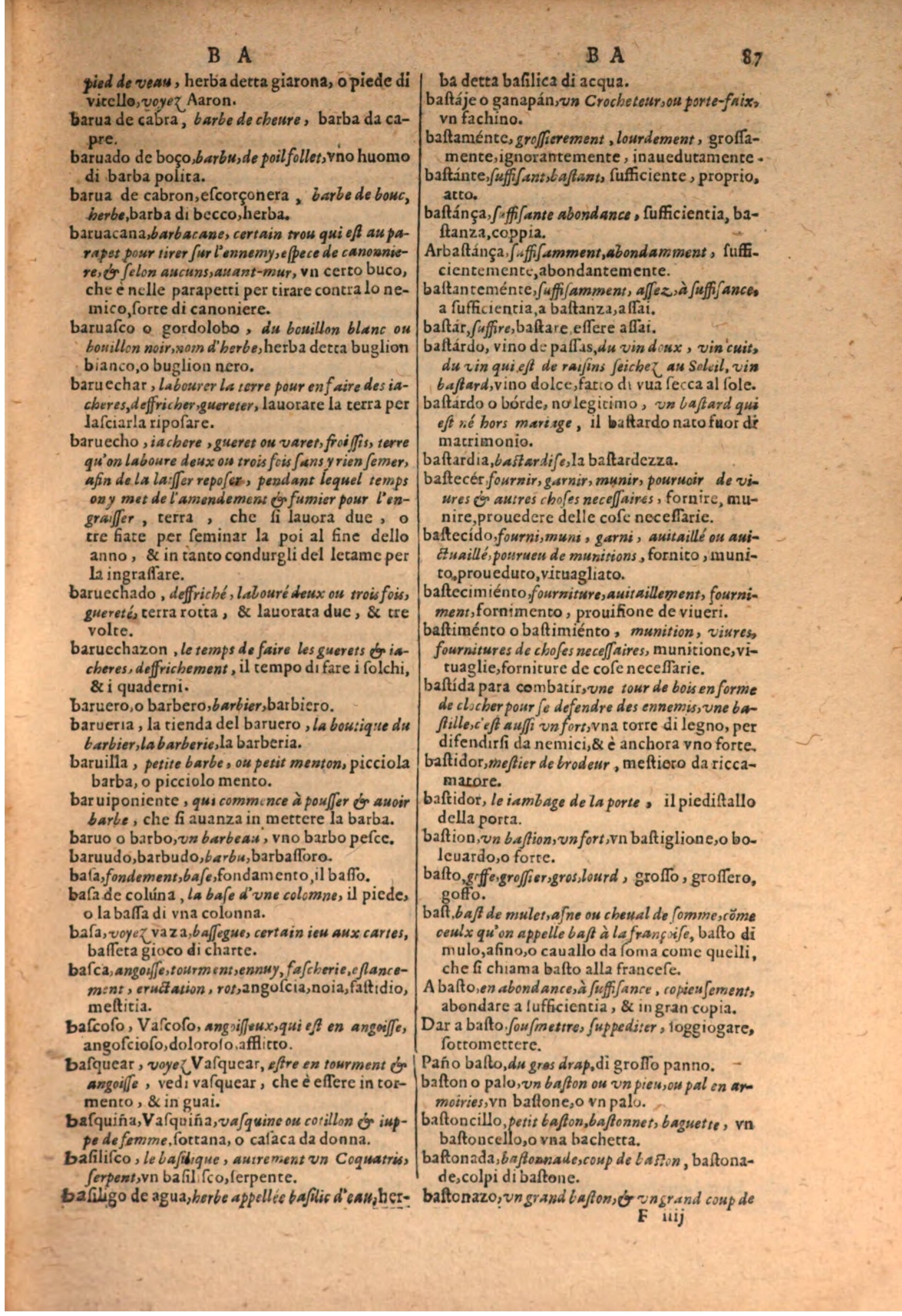 1606 - Samuel Crespin - Thresor des trois langues, francoise, italiene et espagnolle - BSB Munich