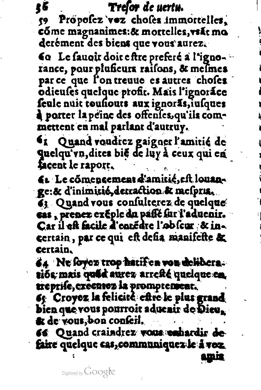 1576 - Benoît Rigaud - Trésor de vertu - British Library