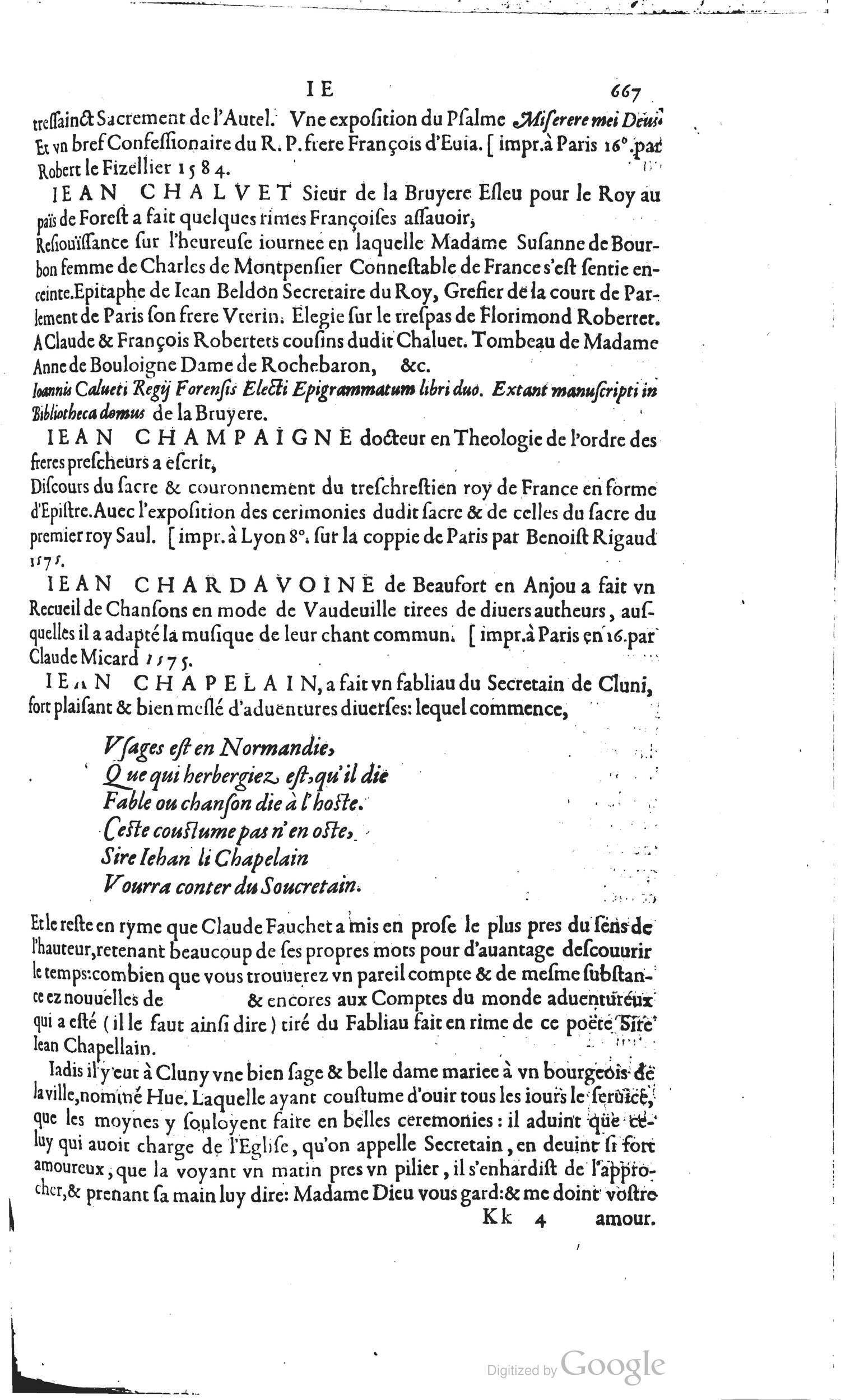 1585 - Barthélemy Honorat - Bibliothèques françaises - BSB Munich