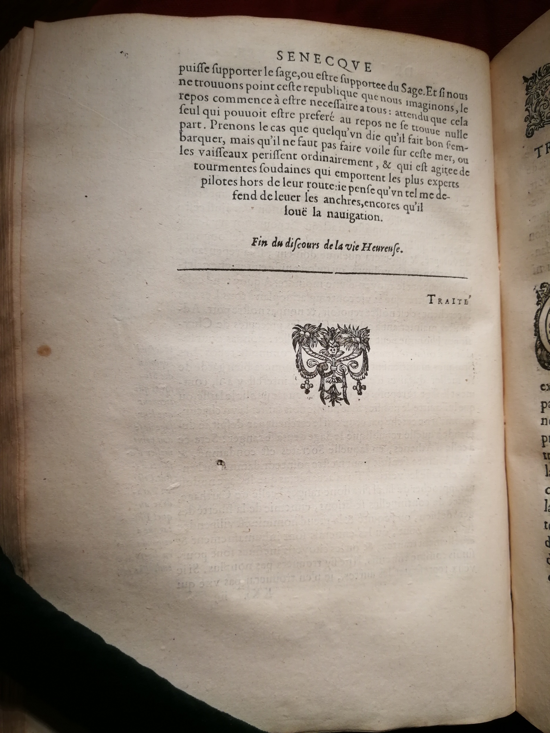 1595 - Jean Houzé - Œuvres morales et mêlées de Sénèque, Trésor de philosophie morale - T. 1 - BnF