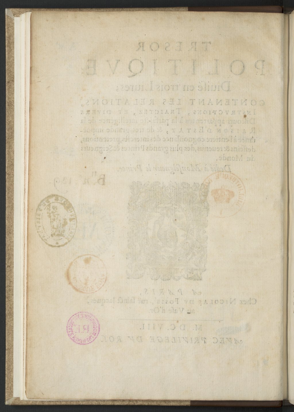 1608 - Nicolas Du Fossé - Trésor politique - BnF Tolbiac
