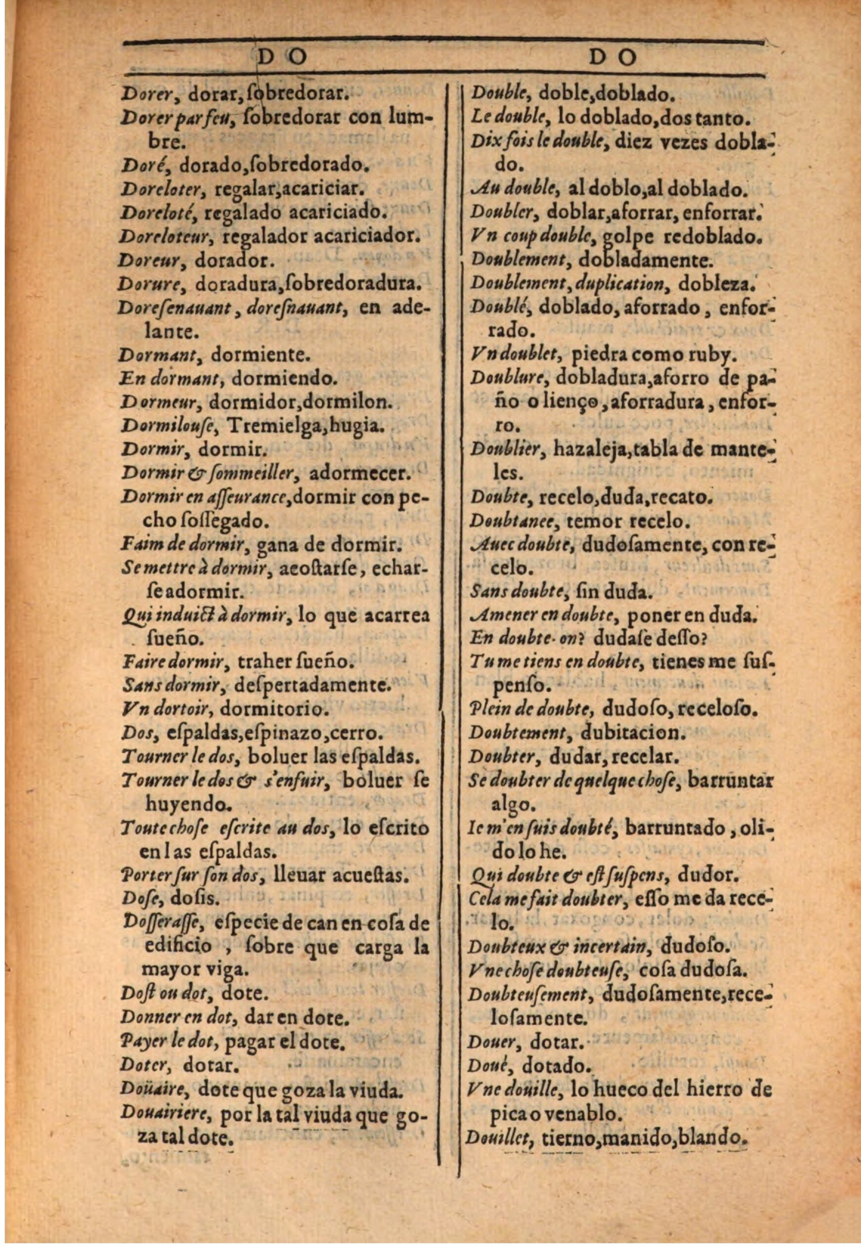 1607 - Marc Orry - Trésor des deux langues espagnole et française (Seconde partie) - BSB Munich