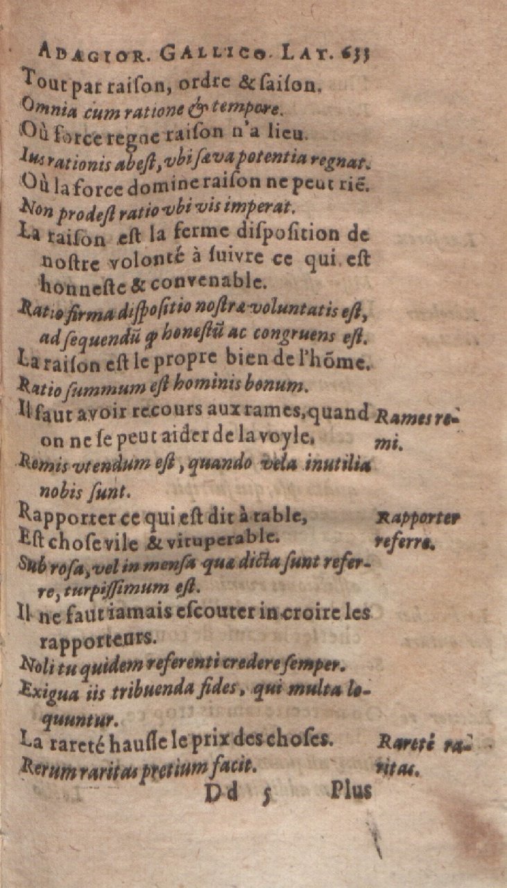 1612 - Dominicus Custos - Trésor des proverbes français - Bibliopol-Olomuc 1612 - Dominicus Custos - Trésor des proverbes français - Bibliopol-Olomuc