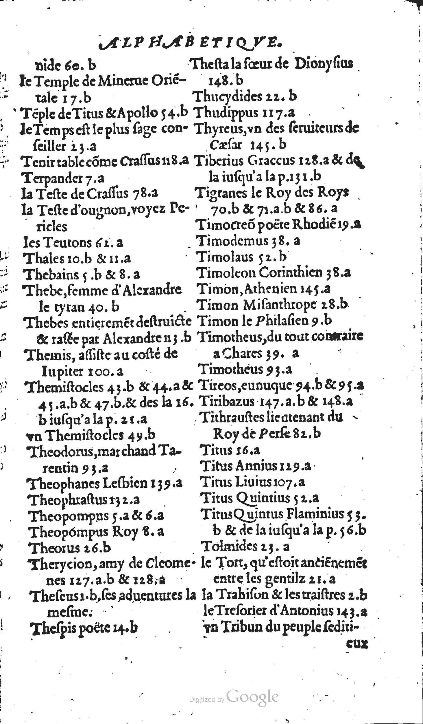 1567 - Willem Silvius - Trésor des vies de Plutarque - Anvers Musée Plantin-Moretus