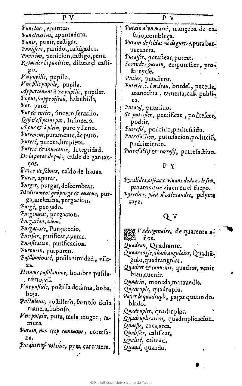1607 - Marc Orry - Trésor des deux langues espagnole et française (Première et Seconde parties) - BU Tours