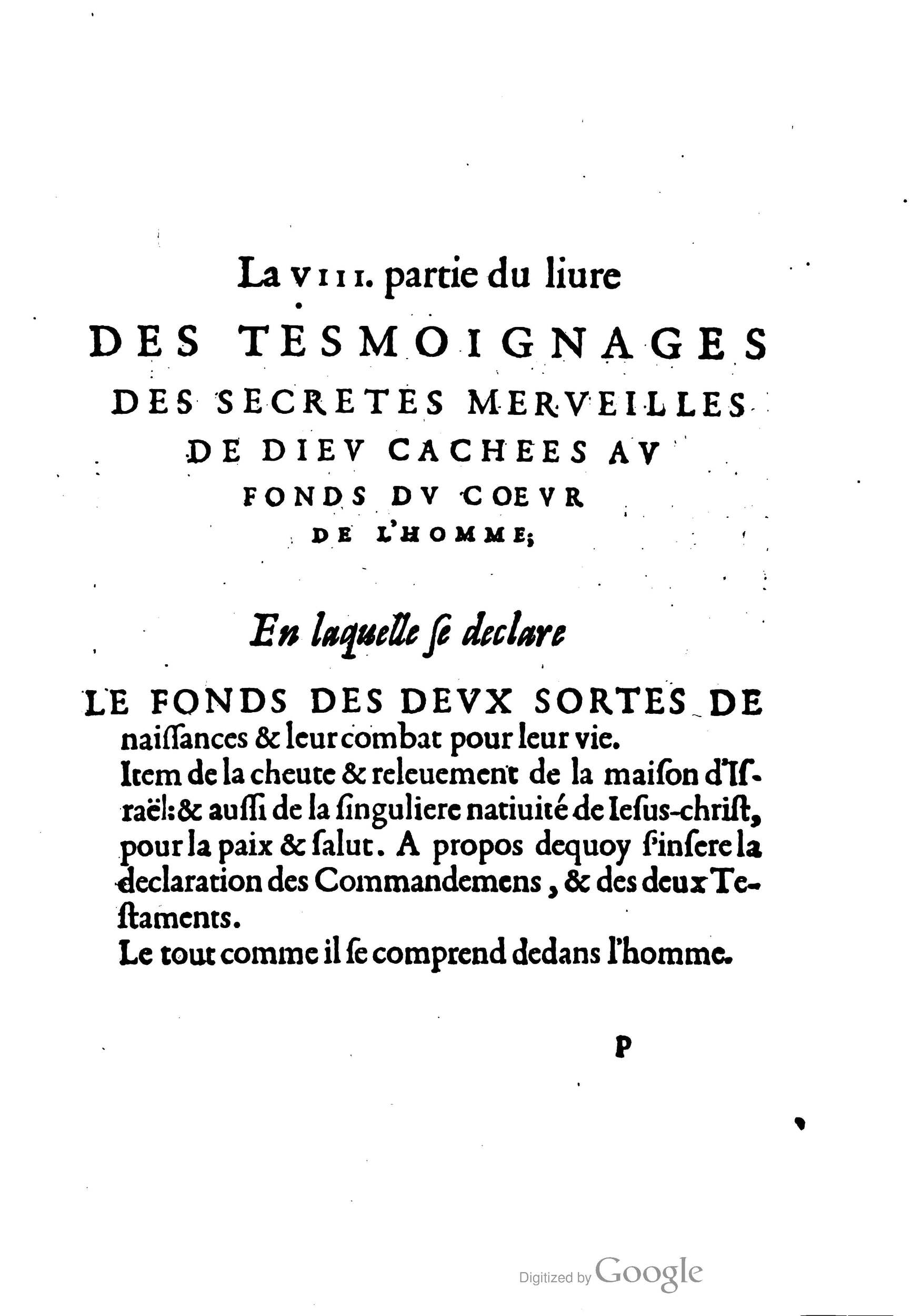 1581c. - Christophe Plantin - Le Livre des témoignages du Trésor caché au champ - Amsterdam